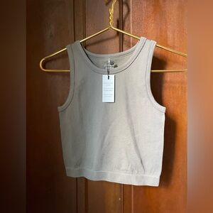 J.O & Co women's extra small / small gray cropped fitted athletic tank top NWT
